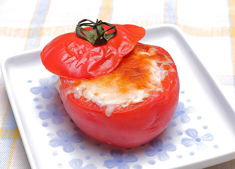 トースターで焼く丸ごとトマト