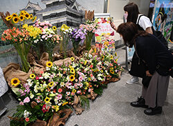 松本の空の玄関を花で彩る　旅行客に花きをPR